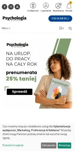 Anteprima del sito Psychologia W Praktyce, media di Polonia per articoli sponsorizzati