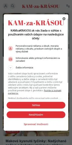Anteprima del sito Magazín Krásy a Zdravého Štýlu, media di Slovacchia per articoli sponsorizzati