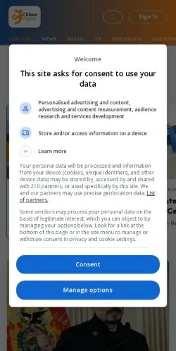 スポンサード記事向けのケニアメディア、Citizen Digitalのサイトプレビュー