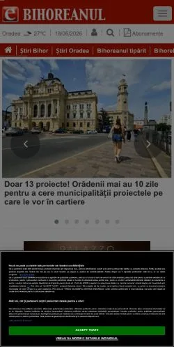 Anteprima del sito Ebihoreanul, media di Romania per articoli sponsorizzati