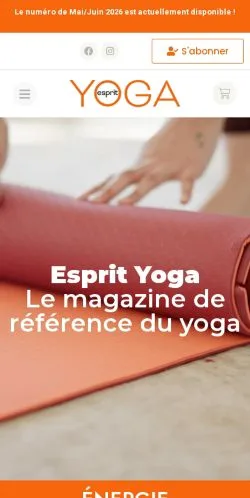 스폰서 기사용 프랑스 매체 Esprit Yoga 사이트 미리보기