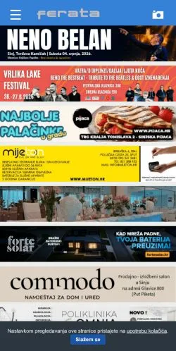 Preview of the Ferata website, a media outlet in Croatia for sponsored articles