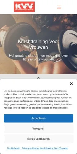 Anteprima del sito Krachttraining Voor Vrouwen, media di Paesi Bassi per articoli sponsorizzati
