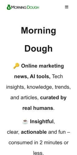 Anteprima del sito Morning Dough, media di Stati Uniti per articoli sponsorizzati