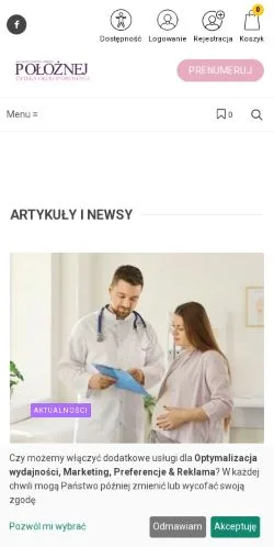 스폰서 기사용 폴란드 매체 Opieka Okołoporodowa 사이트 미리보기
