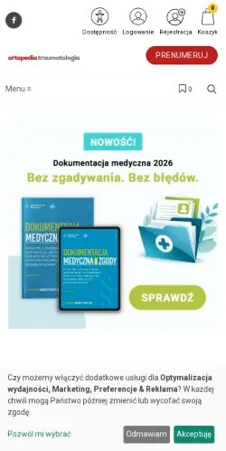 Anteprima del sito Praktyczna Ortopedia i Traumatologia, media di Polonia per articoli sponsorizzati