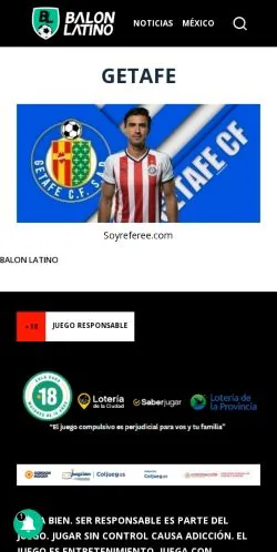 Vista previa del sitio Balón Latino, medio de España para artículos patrocinados