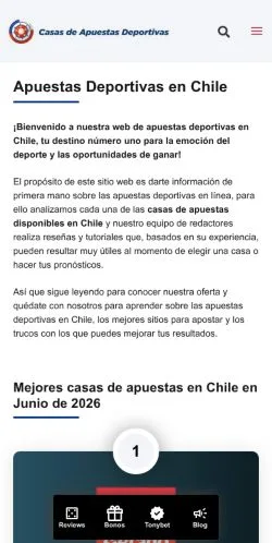 스폰서 기사용 스페인 매체 Apuestas Deportivas En Chile 사이트 미리보기