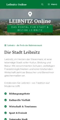 Anteprima del sito Leibnitz Online, media di Austria per articoli sponsorizzati