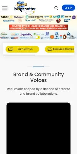 Podgląd witryny Blogchatter, medium z kraju Stany Zjednoczone do artykułów sponsorowanych
