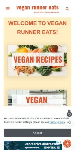Podgląd witryny Vegan Runner Eats, medium z kraju Stany Zjednoczone do artykułów sponsorowanych