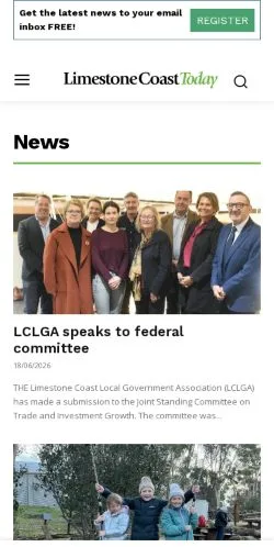 Anteprima del sito Limestone Coast Today, media di Australia per articoli sponsorizzati