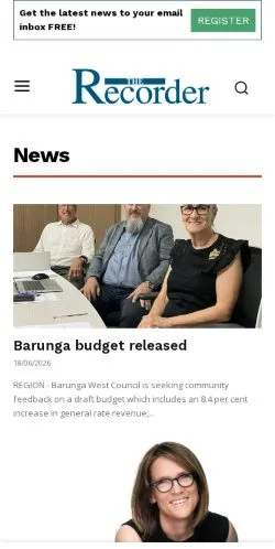 Anteprima del sito Port Pirie Recorder, media di Australia per articoli sponsorizzati