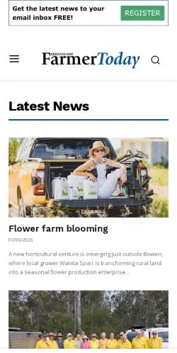 Anteprima del sito Queensland Farmer Today, media di Australia per articoli sponsorizzati