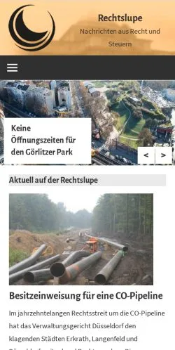Anteprima del sito Rechtslupe, media di Germania per articoli sponsorizzati