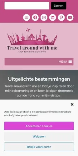 스폰서 기사용 네덜란드 매체 Travel Around With Me 사이트 미리보기