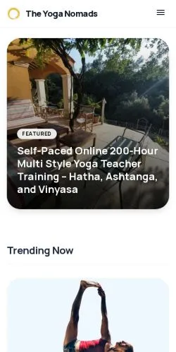 スポンサード記事向けのアメリカ合衆国メディア、The Yoga Nomadsのサイトプレビュー