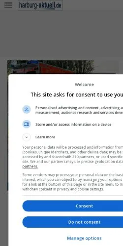 Anteprima del sito Internetzeitung für Hamburg-Harburg, media di Germania per articoli sponsorizzati