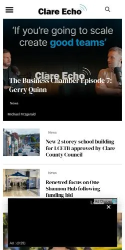 Forhåndsvisning af Clare Echo, medie fra Irland til sponsorerede artikler