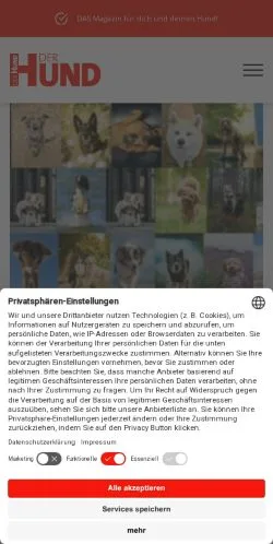 Vorschau der Website Der Hund, Medium aus Deutschland für gesponserte Artikel