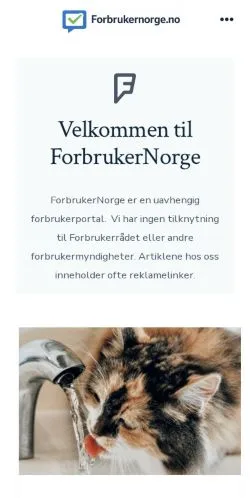 Anteprima del sito ForbrukerNorge, media di Norvegia per articoli sponsorizzati