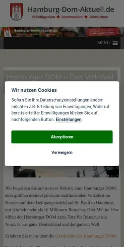 Podgląd witryny Hamburger DOM, medium z kraju Niemcy do artykułów sponsorowanych