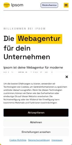 Preview of the Webagentur Ipsom website, a media outlet in Austria for sponsored articles