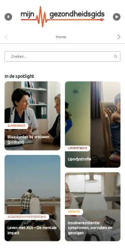 Anteprima del sito Mijn Gezondheidsgids, media di Paesi Bassi per articoli sponsorizzati