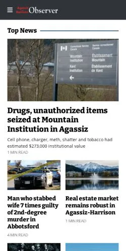 Podgląd witryny Agassiz Harrison Observer, medium z kraju Stany Zjednoczone do artykułów sponsorowanych