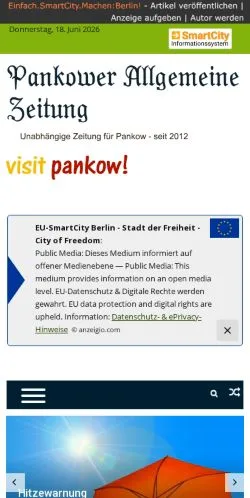 Podgląd witryny Aktuelle Tageszeitung für Pankow, medium z kraju Niemcy do artykułów sponsorowanych
