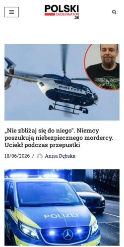 Anteprima del sito Polski Obserwator DE, media di Germania per articoli sponsorizzati