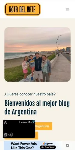스폰서 기사용 스페인 매체 Ruta del Mate 사이트 미리보기
