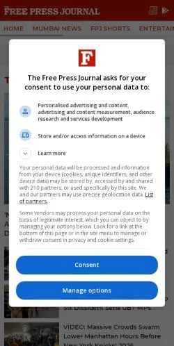 Anteprima del sito Free Press Journal, media di India per articoli sponsorizzati