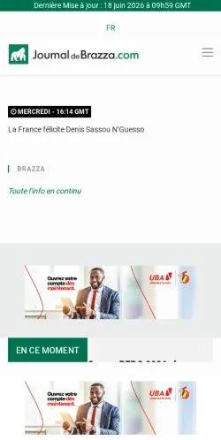 Forhåndsvisning av nettstedet Journal de Brazza, medium fra Frankrike for sponsede artikler