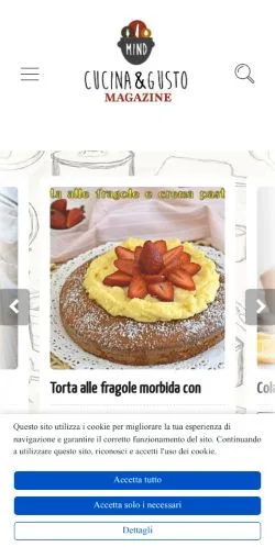 Anteprima del sito MIND CUCINA E GUSTO, media di Italia per articoli sponsorizzati