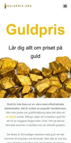 Aperçu du site Guldpris, média de Suède pour articles sponsorisés