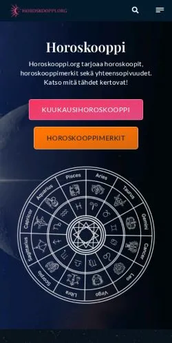 Anteprima del sito Horoskooppi.org, media di Finlandia per articoli sponsorizzati