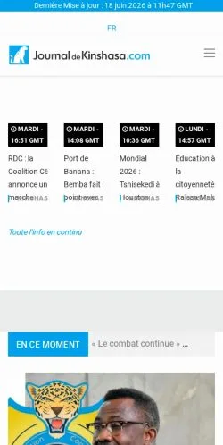 Anteprima del sito Journal De Kinshasa, media di Francia per articoli sponsorizzati