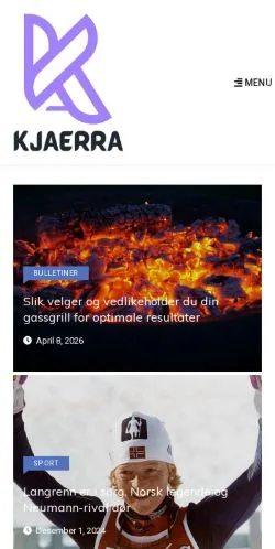 Anteprima del sito Kjærra, media di Norvegia per articoli sponsorizzati