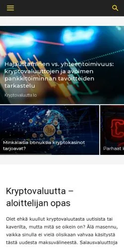 Anteprima del sito Kryptovaluutta, media di Finlandia per articoli sponsorizzati