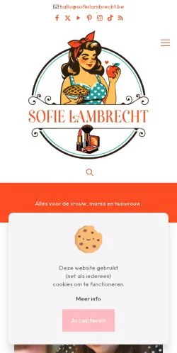 Voorbeeld van de site Sofie Lambrecht, medium uit België voor gesponsorde artikelen