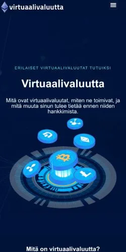 スポンサード記事向けのフィンランドメディア、Virtuaalivaluuttaのサイトプレビュー