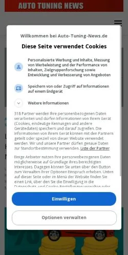 Podgląd witryny Auto-Tuning-News, medium z kraju Niemcy do artykułów sponsorowanych