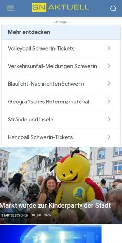 Anteprima del sito SN-Aktuell, media di Germania per articoli sponsorizzati