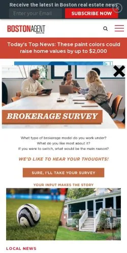 Podgląd witryny Boston Agent Magazine, medium z kraju Stany Zjednoczone do artykułów sponsorowanych