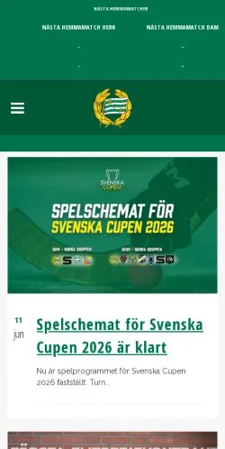 Anteprima del sito Hammarby Bandy, media di Svezia per articoli sponsorizzati