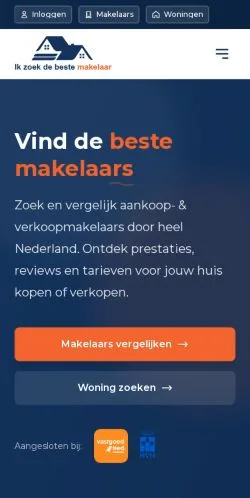 Anteprima del sito Ik Zoek De Beste Makelaar, media di Paesi Bassi per articoli sponsorizzati