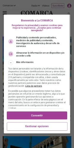 Anteprima del sito La COMARCA, media di Spagna per articoli sponsorizzati
