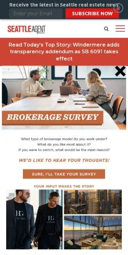 Podgląd witryny Seattle Agent Magazine, medium z kraju Stany Zjednoczone do artykułów sponsorowanych