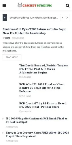 Anteprima del sito Cricket Stadium, media di India per articoli sponsorizzati